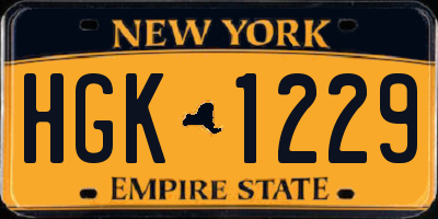 NY license plate HGK1229