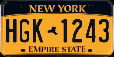 NY license plate HGK1243