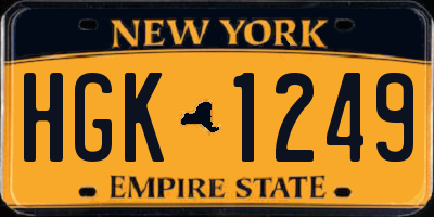 NY license plate HGK1249