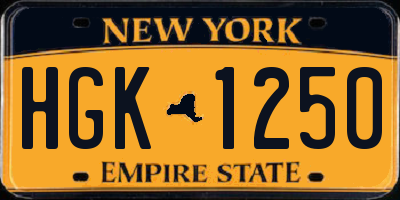 NY license plate HGK1250