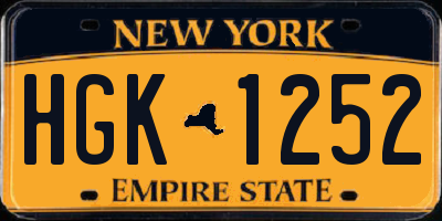 NY license plate HGK1252