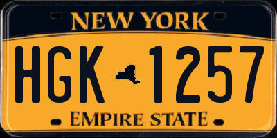 NY license plate HGK1257
