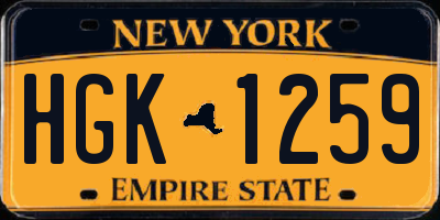 NY license plate HGK1259