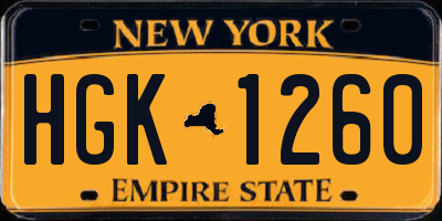 NY license plate HGK1260