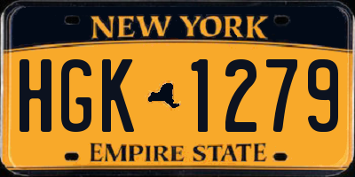 NY license plate HGK1279