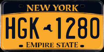 NY license plate HGK1280