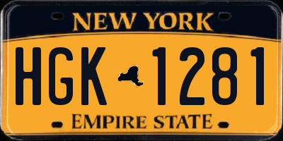 NY license plate HGK1281