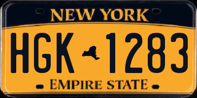 NY license plate HGK1283