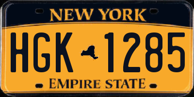 NY license plate HGK1285