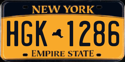 NY license plate HGK1286