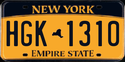 NY license plate HGK1310