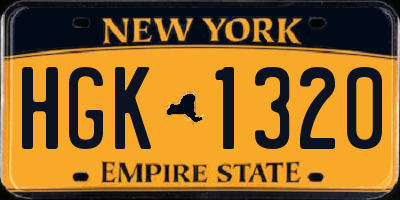 NY license plate HGK1320