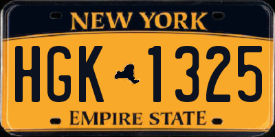 NY license plate HGK1325