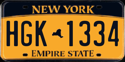 NY license plate HGK1334