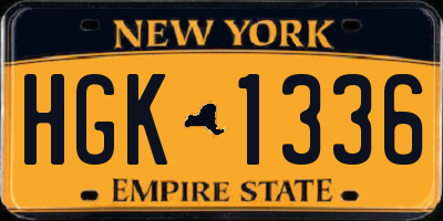 NY license plate HGK1336