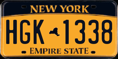 NY license plate HGK1338