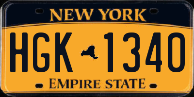 NY license plate HGK1340