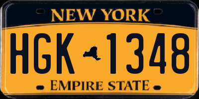 NY license plate HGK1348