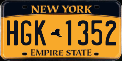 NY license plate HGK1352