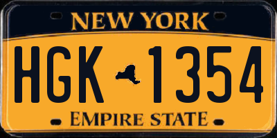 NY license plate HGK1354