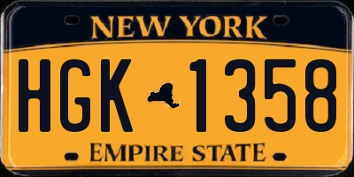 NY license plate HGK1358