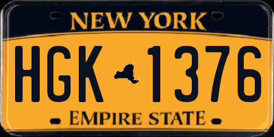 NY license plate HGK1376