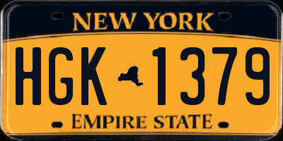 NY license plate HGK1379