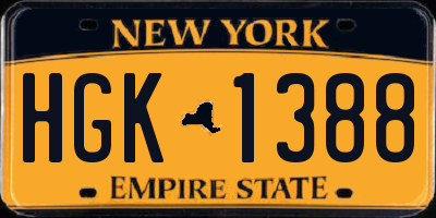 NY license plate HGK1388