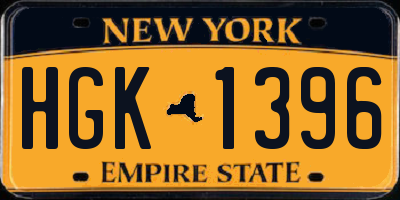 NY license plate HGK1396