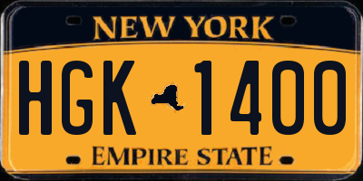 NY license plate HGK1400