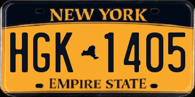 NY license plate HGK1405