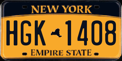 NY license plate HGK1408