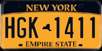 NY license plate HGK1411