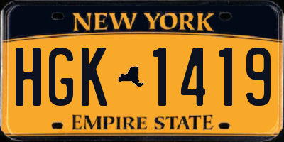 NY license plate HGK1419