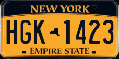 NY license plate HGK1423