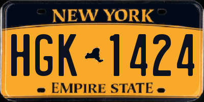NY license plate HGK1424
