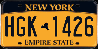 NY license plate HGK1426