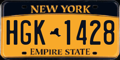 NY license plate HGK1428