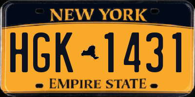 NY license plate HGK1431