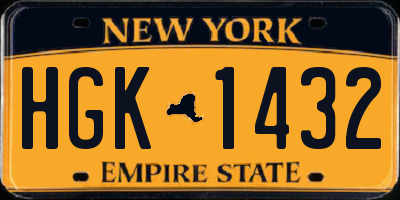 NY license plate HGK1432