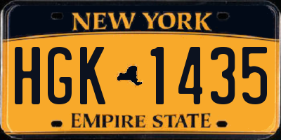 NY license plate HGK1435