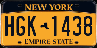 NY license plate HGK1438