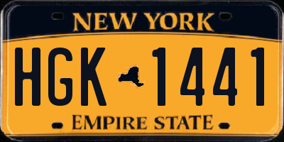 NY license plate HGK1441