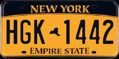 NY license plate HGK1442