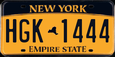 NY license plate HGK1444