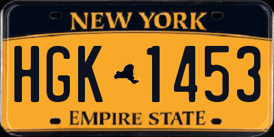 NY license plate HGK1453