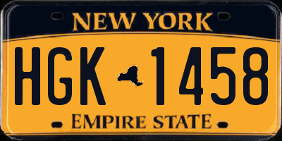 NY license plate HGK1458