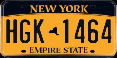 NY license plate HGK1464