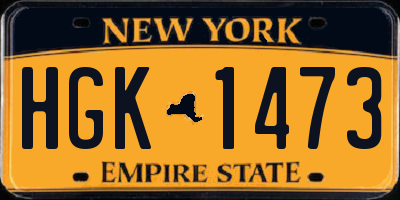 NY license plate HGK1473