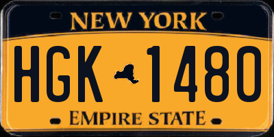 NY license plate HGK1480